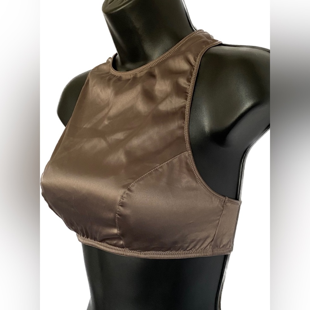 VS BRN Satin Wireless Bralette, M *P1037